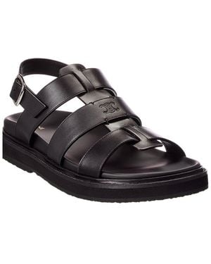Celine Triomphe Chunky Leather Sandal - Black