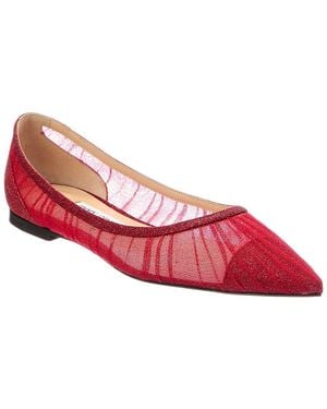 Jimmy Choo Love Glitter & Tulle Flat - Red