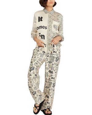 CHARLOTTE GREEN Shirt & Pant Set - White
