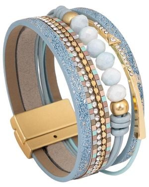 Saachi Arrow Charm Leather Bracelet - White