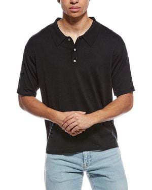FRAME Frame Silk-Blend Polo Jumper - Black
