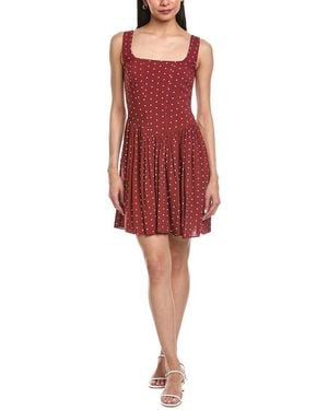 Garrie B Wide Strap Drop-Waist Mini Dress - Red