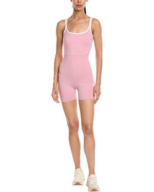 Marion 3.5In Double Straps Spaghetti Activewear Romper - Pink