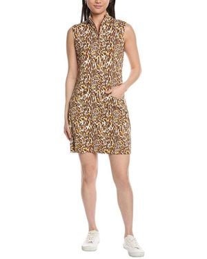 IBKUL Karen Zip Mock Dress - Natural
