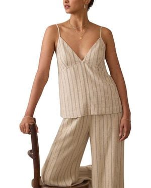 Faherty Riviera Linen-Blend Tank Top - Natural