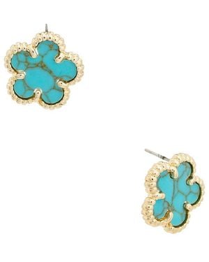 Juvell 18K Plated Clover Earring - Blue