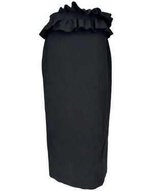 McQueen Ruffled Pencil Skirt, Size Int (Authentic Pre-Loved) - Blue