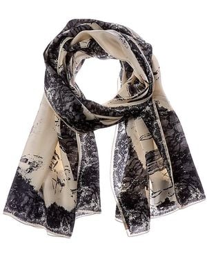 Jimmy Choo Logo Silk Scarf - Black
