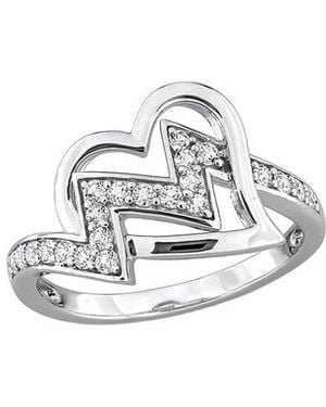 Rina Limor 0.42 Ct. Tw. Created Sapphire Heart Zigzag Ring - White