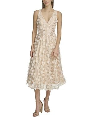 Eliza J Floral Sequin Midi Dress - Natural