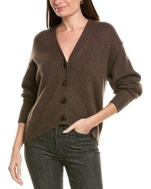 Autumn Cashmere Hi Lo Pleat Sleeve Cashmere-Blend Cardigan - Brown