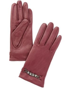 Phenix Cashmere-Lined Leather Gloves - Red