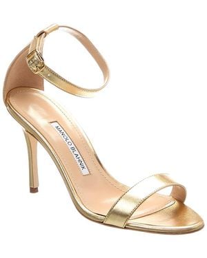 Manolo Blahnik Chaos 95 Leather Sandal - Metallic