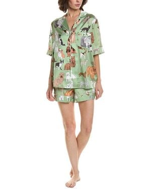 Karen Mabon 2Pc Print Pyjama Set - Green