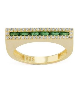Sphera Milano 14K Over Cz Bar Ring - Multicolour