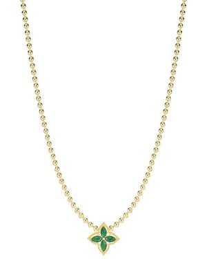 Gabi Rielle Shining Moment 14k Over Silver Cz Mossy Clover Necklace - Metallic