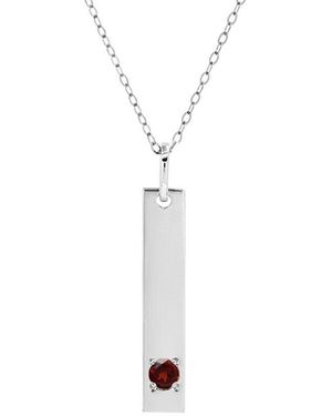 MaxColor 14K 0.09 Ct. Tw. Garnet Pendant Necklace - White