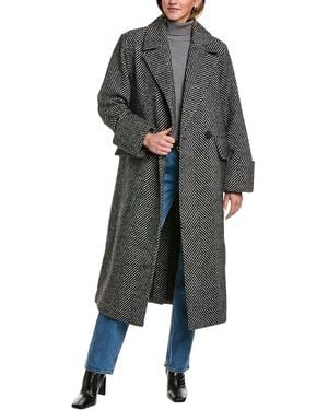 NVLT Retro Herringbone Oversize Coat - Grey