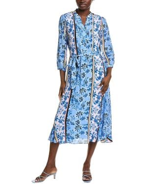 Tahari Mila Print Dress - Blue