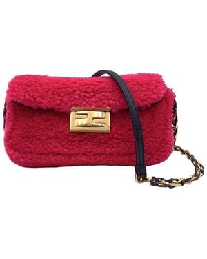 Fendi Leather Baguette Shoulder Bag (Authentic Pre-Loved) - Red