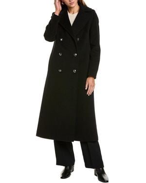 Cinzia Rocca Long Wool & Cashmere-Blend Trench Coat - Black