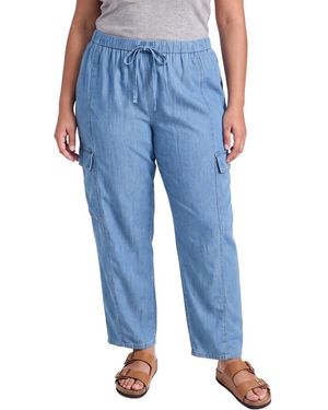 Eileen Fisher Plus Ankle Lantern Cargo Pant - Blue
