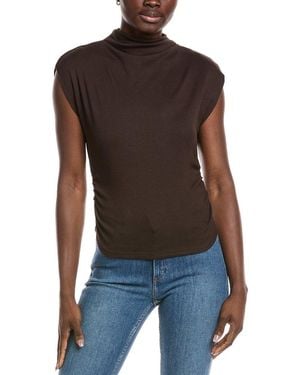Michael Stars Amara Mock Neck Top - Brown