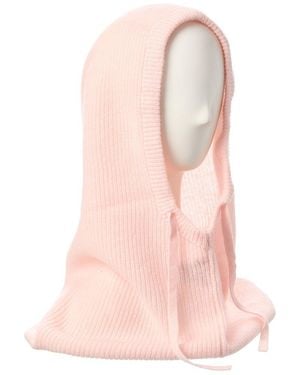 Hannah Rose Shaker Stitch Cashmere Balaclava - Pink