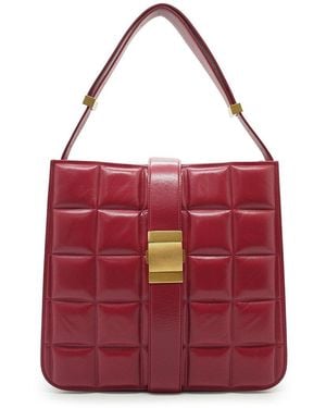 Bottega Veneta Burgundy Leather Marie Padded Shoulder Bag (Authentic Pre- Loved) - Red