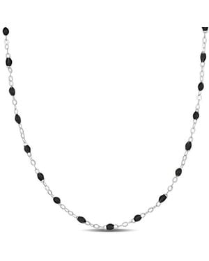 Italian Silver Station Necklace - Natural