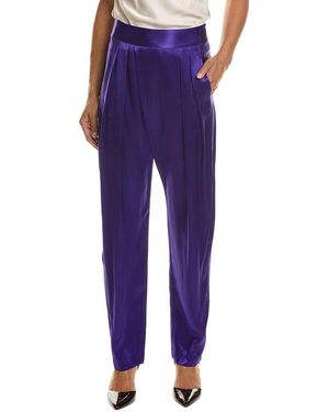 The Sei Draped Pleat Silk Trouser - Blue