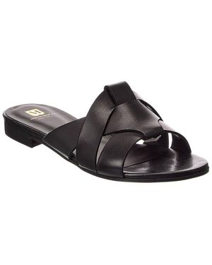 M by Bruno Magli Andria Leather Flat Sandal - Black