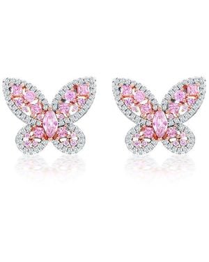 Suzy Levian CZ Jewelry Suzy Levian Gala Collection Cz Stud Earrings - Pink