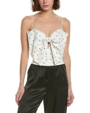 Bardot Vieda Linen Bow Front Top - White