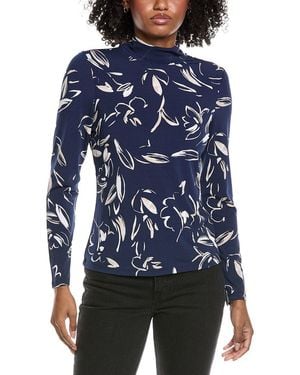 Laundry by Shelli Segal Long Sleeve Mock Neck Top - Blue