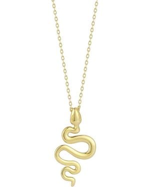 Italian Gold 14K Twisted Snake Necklace - Metallic
