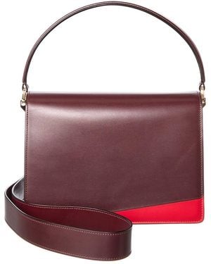 Valextra Swing Leather Shoulder Bag - Red
