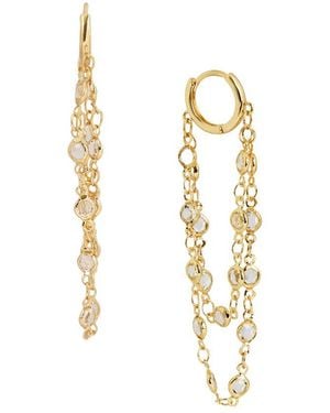 Saachi Glass Multi Layer Earrings - Metallic
