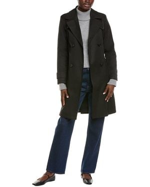 Via Spiga Pleated Trench Coat - Black