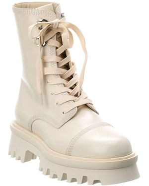 Ferragamo Kira Leather Boot - Natural