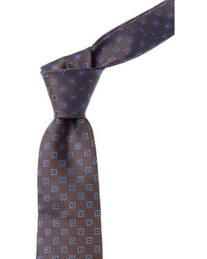 Canali Squares Silk Tie - Purple