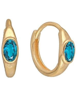 TIRAMISU 14K Plated 0.60 Ct. Tw. London Topaz Huggie Earrings - Blue