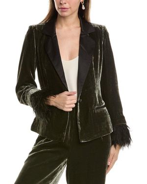 Marie Oliver Esme Silk-blend Velvet Blazer - Black