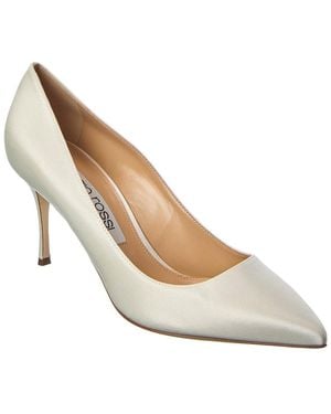 Sergio Rossi Godiva Bridal Satin Pump - White