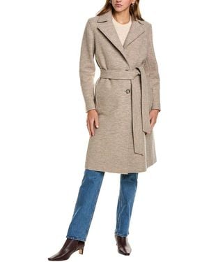 Cinzia Rocca Long Wool Trench Coat - Natural