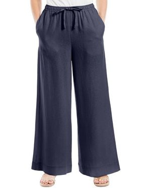 Max Studio Drawstring Linen Pant - Blue