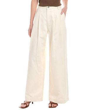 Theory Pleated Wide Leg Pant - Natural