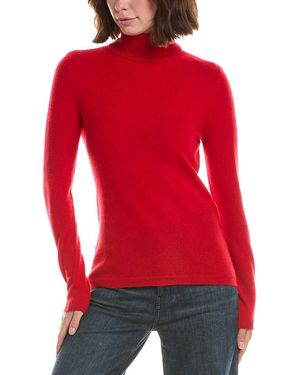 Forte Basic Turtleneck 100% Cashmere Pullover - Red