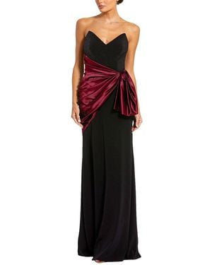 Mac Duggal Pleated Strapless Sweetheart Dress - Red