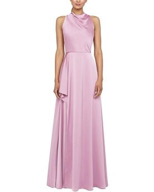 THEIA Amara Cowl Drape Gown - Purple